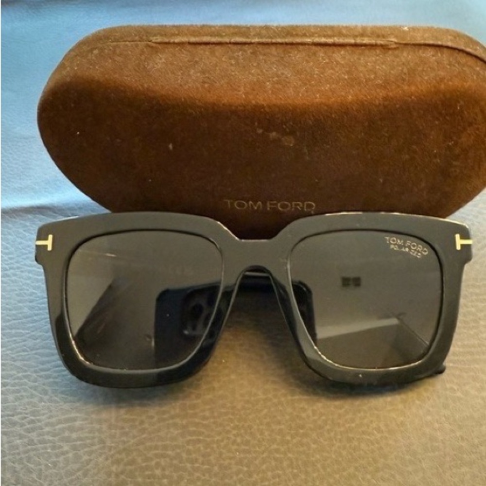 Tom Ford Black Sunglasses with Gold Accents